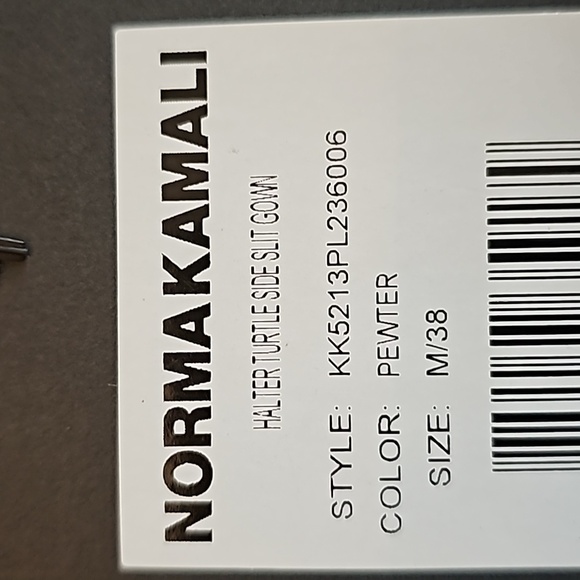 Norma Kamali Womens M 38 Halter Turtle Side Slit Gown Slip Dress Pewter Gray - Picture 10 of 13